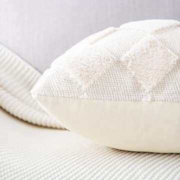 MADIZZ Set of 2 Soft Plush Short Wool Velvet Decorative Throw Pillow Covers 16x16 inch Beige Square Luxury Style Cushion Case Pillow Shell for Bedroom Sofa