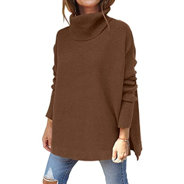 LILLUSORY Chic Oversized Turtleneck Sweater for Women