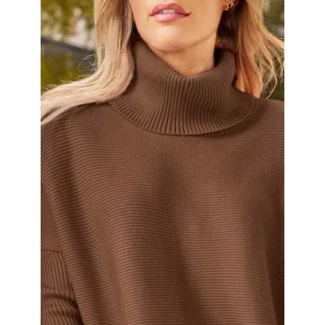 LILLUSORY Chic Oversized Turtleneck Sweater for Women