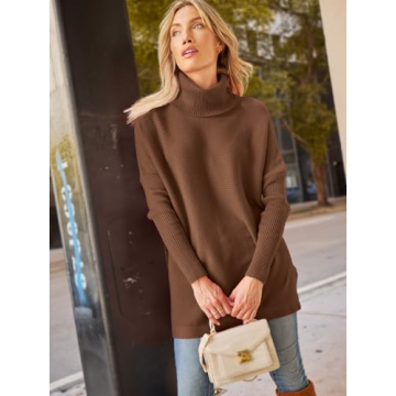 LILLUSORY Chic Oversized Turtleneck Sweater for Women