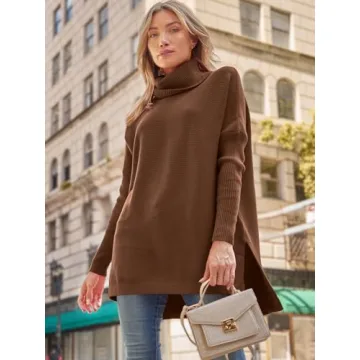 LILLUSORY Chic Oversized Turtleneck Sweater for Women