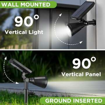 InnoGear Solar Lights Outdoor Waterproof Solar Garden Light for Outside Yard Landscape Lighting Pathway Spot Lights Spotlight Wall Light Auto On/Off, Pack of 4 (White)