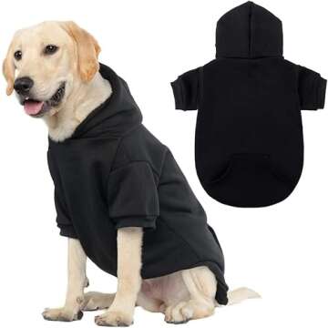 KOOLTAIL Basic Dog Hoodie - Soft and Warm Dog Hoodie Sweater with Leash Hole and Pocket, Dog Winter ...