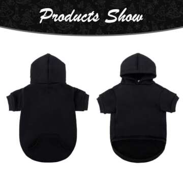 KOOLTAIL Basic Dog Hoodie - Soft and Warm Dog Hoodie Sweater with Leash Hole and Pocket, Dog Winter Coat, Cold Weather Clothes Sweatshirt for Small Medium Large Dogs Puppy Cat Boys Girls Black L