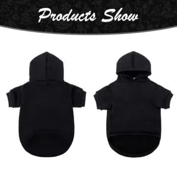 KOOLTAIL Basic Dog Hoodie - Soft and Warm Dog Hoodie Sweater with Leash Hole and Pocket, Dog Winter Coat, Cold Weather Clothes Sweatshirt for Small Medium Large Dogs Puppy Cat Boys Girls Black L