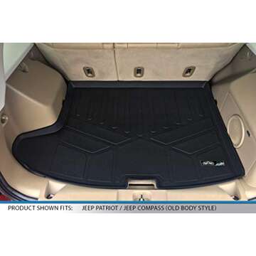 SMARTLINER Custom Fit Floor Mats 2 Rows and Cargo Liner Set Black for 2007-2017 Jeep Patriot/Compass Old Body Style