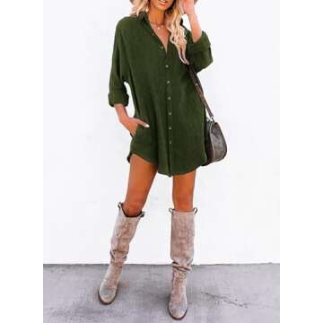 Shop Dokotoo Women's Corduroy Dresses 2024 with Pockets