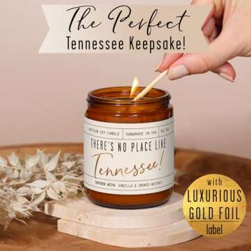 Tennessee Candle with Vanilla & Smoked Whiskey for Home