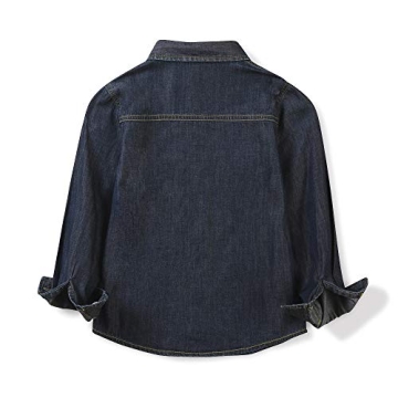 OCHENTA Boys Denim Button Down Shirt for Kids