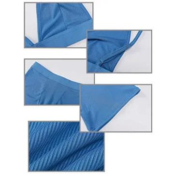 Ekaliy Women's Stylish Workout Set Ribbed Crop Tank and Shorts