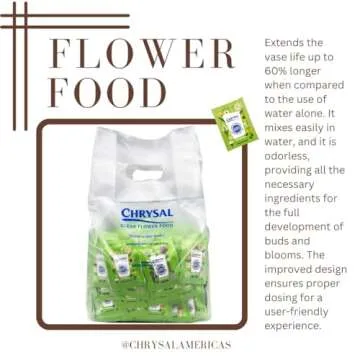 Chrysal Flower Boost – Clear Flower Food Packets for Flower Arrangements & Bouquets – Floral Supplies for Fresh Flowers – Fresh Flower Arrangements Supplies (5g - 100 Ct)