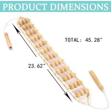 Fanwer Wood Back Massage Roller Rope, Maderoterapia Colombiana, Wood Therapy Self Massager Tools, Fu...