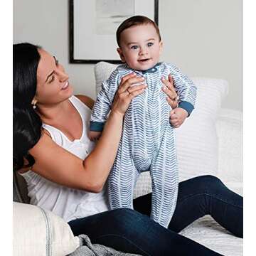 Burt's Bees Baby Sleep and Play PJs, 100% Organic Cotton One-Piece Zip Front Romper Jumpsuit Pajamas