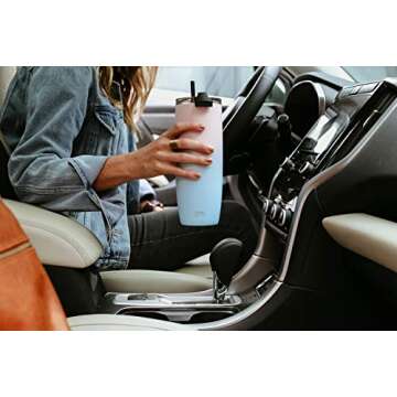 Simple Modern Travel Coffee Mug Tumbler with Clear Flip Lid | Reusable Insulated Stainless Steel The...