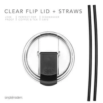 Simple Modern Travel Coffee Mug Tumbler with Clear Flip Lid | Reusable Insulated Stainless Steel Thermos Cold Brew Iced Coffee and Tea Cup | Voyager Collection | 20oz (590ml) | Selenite