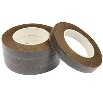 JFFX 4 Rolls Floral Tape 1/2" Wide 30 Yards/Roll Floral Tapes for Bouquet Stem Wrap and Flowers Making Craft Projects (Brown)