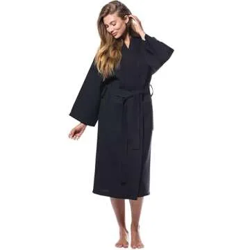 Turquaz Unisex Waffle Kimono Bathrobe for Comfort