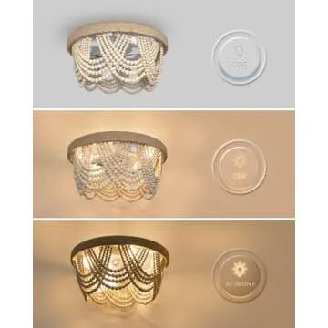 Frstem Boho Ceiling Fan with Light & Remote Control