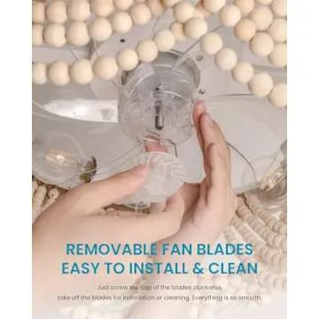 Frstem Boho Ceiling Fan with Light & Remote Control