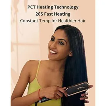 Hair Straightener Brush for Smooth, Frizz-Free Hair