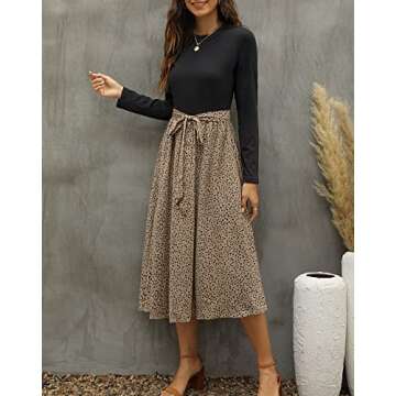Zattcas Long Sleeve Midi Dress for Women - Stylish Comfort