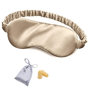 OLESILK Silk Sleep Eye Mask Blindfold with Double Layer Silk Filling for Full Night's Sleep, Silk Wr...