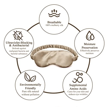 OLESILK Silk Sleep Eye Mask Blindfold with Double Layer Silk Filling for Full Night's Sleep, Silk Wrapping Strap- Luxury Eye Cover Eyeshade for Women Men with Travel Bag and Ear Plugs, Taupe