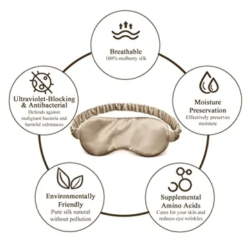 OLESILK Silk Sleep Eye Mask Blindfold with Double Layer Silk Filling for Full Night's Sleep, Silk Wrapping Strap- Luxury Eye Cover Eyeshade for Women Men with Travel Bag and Ear Plugs, Taupe