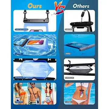 [Extra Large] Waterproof Phone Pouch Floating, [Double Seals] IPX8 Underwater Phone Protector for Beach Vacation Concert, Clear Phone Dry Bag Case with Lanyard for iPhone Samsung Google All Phones