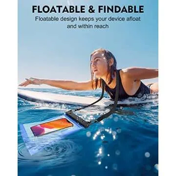 [Extra Large] Waterproof Phone Pouch Floating, [Double Seals] IPX8 Underwater Phone Protector for Beach Vacation Concert, Clear Phone Dry Bag Case with Lanyard for iPhone Samsung Google All Phones