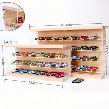 Large Acrylic Display Case for 1/64 Scale Diecast Cars - 28-Car Storage Organizer, Dust-Proof Cabine...