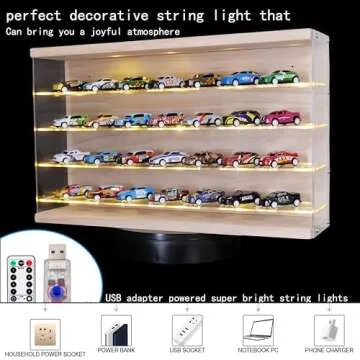 Large Acrylic Display Case for 1/64 Scale Diecast Cars - 28-Car Storage Organizer, Dust-Proof Cabinet with Adjustable Shelves, Compatible with Model Toy Collections