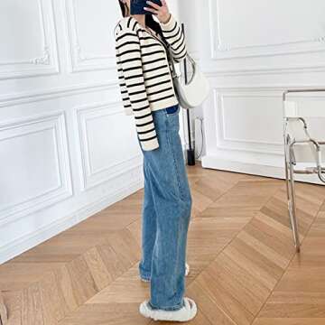 Chic Women's Long Sleeve Striped Cardigan with Pockets