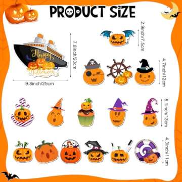 Kanayu 16 Pcs Cruise Door Decorations Halloween Cruise Door Decorations Magnetic Halloween Car Magne...