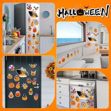 Kanayu 16 Pcs Cruise Door Decorations Halloween Cruise Door Decorations Magnetic Halloween Car Magnets Anchor Life Preserver Pumpkin Bats Ghost Magnets for Carnival Cruise Car Locker (Pumpkin)