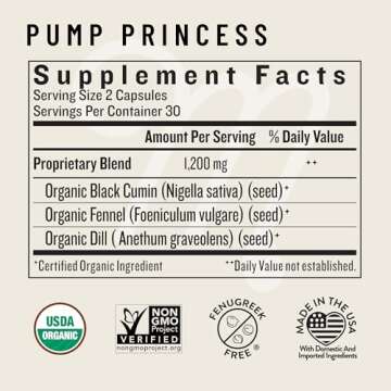 Legendairy Milk Organic Pump Princess Lactation Blend, 60 CT