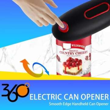 Electric Can Opener, No Sharp Edge Can Opene, One-Touch Electric Can Opener with Auto Shut,Best Kitc...