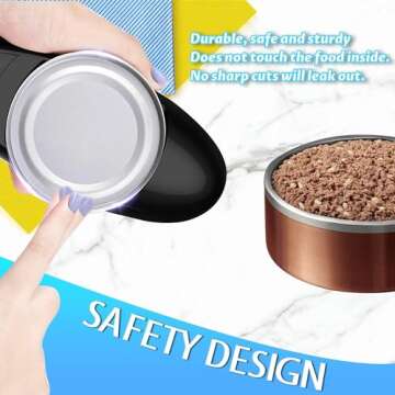 Electric Can Opener, No Sharp Edge Can Opene, One-Touch Electric Can Opener with Auto Shut,Best Kitchen Gadgets Electric Can Openers for Seniors with Arthritis,black996