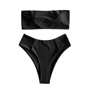 ZAFUL High Cut Bandeau Bikini Set for Women - Chic Swimwear
