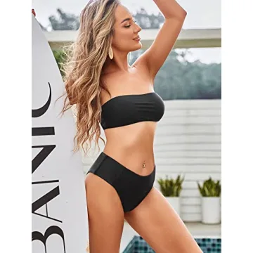 ZAFUL High Cut Bandeau Bikini Set for Women - Chic Swimwear