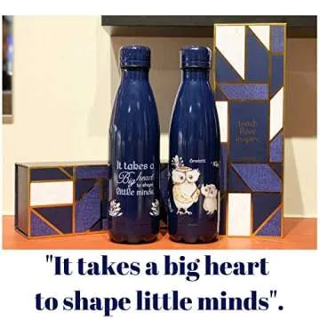 Onebttl Teacher Appreciation Gifts for Women Men, Teacher Appreciation Day Gift Stainless Steel Cup for Male Female from Parent, Students - Owl