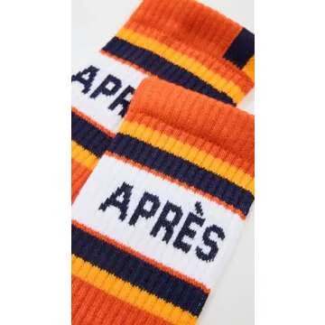 KULE Women's The Women's Ribbed Apres Ski Socks, Poppy, Orange, One Size