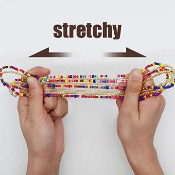 Waist Beads Body Jewelry, Colorful Belly Beads, Bead Jewelry, Belly Chains, Waist Chain (2 Pieces Set)