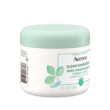 Aveeno Clear Complexion Daily Facial Cleansing Pads with Salicylic Acid Acne Treatment, 28 ct