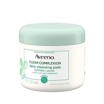 Aveeno Clear Complexion Daily Facial Cleansing Pads with Salicylic Acid Acne Treatment, 28 ct