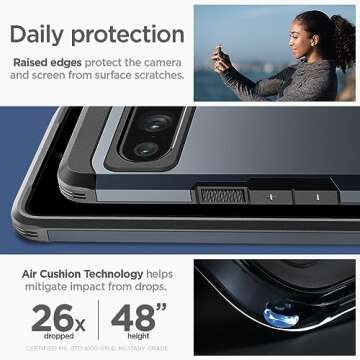 Spigen Tough Armor Designed for Pixel 8 Pro Case (2023) [Kickstand] [Military-Grade Protection] - Metal Slate