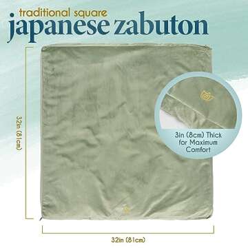 Florensi Zabuton Meditation Mat for Comfort and Support