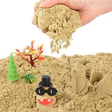 Dinosaur Sand Kit Dinosaur Toys Sand Box with 3lbs Magic Sand, Dinosaur Figures, Dinosaur Molds and Tools, Trees Birthday Gift Sand Art Toys for Boys Girls Ages 3+ Years Old