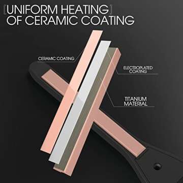 K&K Mini Flat Iron for Short Hair 3/10 inch Small Hair Straightener for Pixie & Beard creamic Flat Iron for Women Dual Voltage, Auto Shut Off (Black, Five Lights)