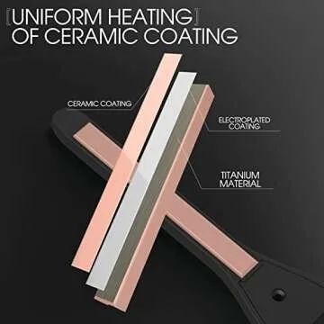 K&K Mini Flat Iron for Short Hair 3/10 inch Small Hair Straightener for Pixie & Beard creamic Flat Iron for Women Dual Voltage, Auto Shut Off (Black, Five Lights)